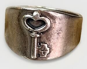JAMES AVERY Key To My Heart Ring Size 6 Sterling Silver 925 Wide Band RETIRED